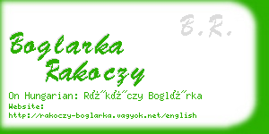 boglarka rakoczy business card
